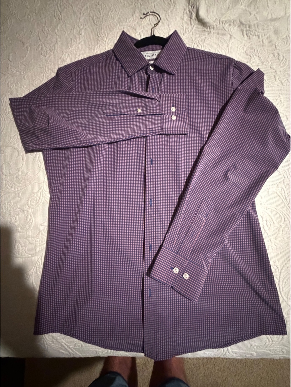 Mizzen+Main Leeward Large Trim Fit Purple and Pink Checkered